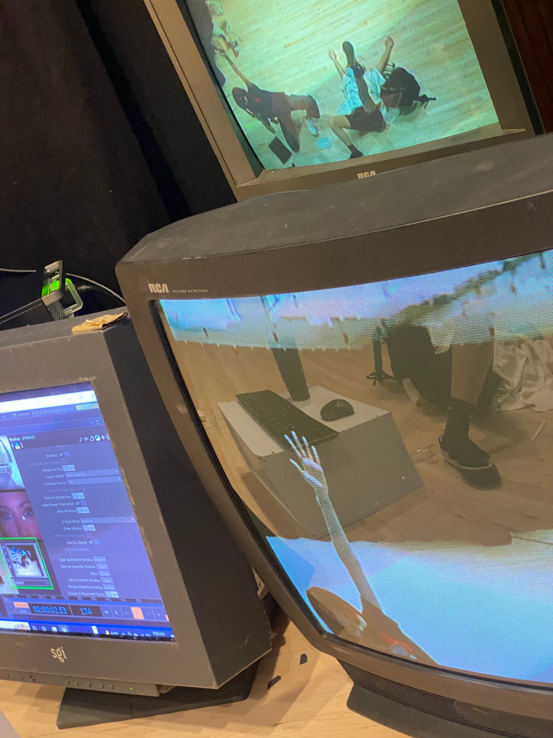 Installation view — surveillance staged as spectacle